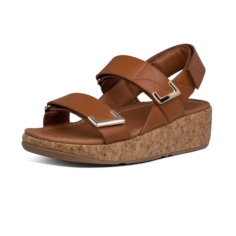 Fitflop Womens Sandals Brown - Remi Adjustable Leather - 29CGYVESB